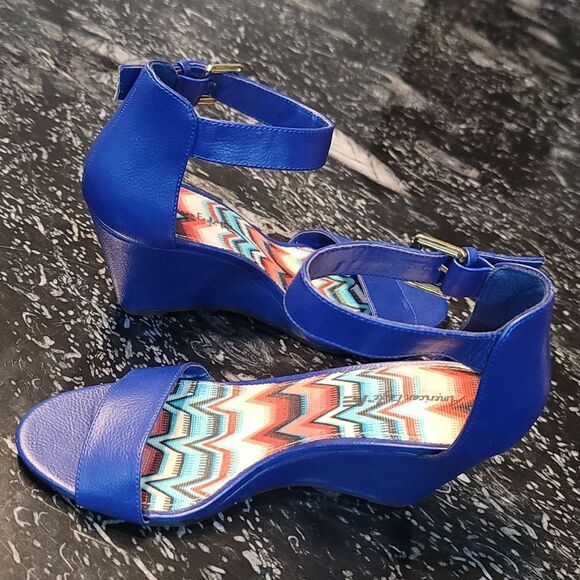 AMERICAN EAGLE WOMEN'S Classic Heels SANDAL ANKLE STRAP OPEN TOE WEDGE SANDAL - Picture 7 of 16